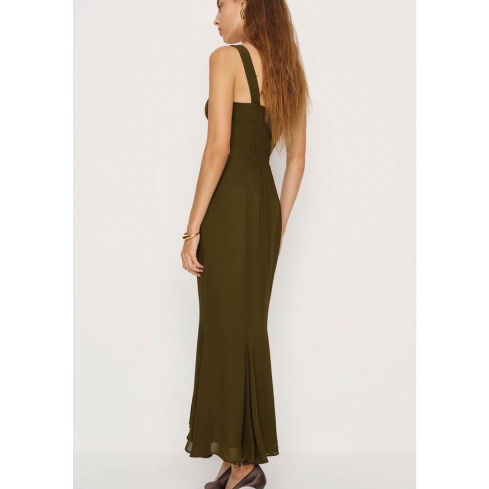 SZ 0 Reformation Laine Dress Moss Garden NWT - Picture 2 of 5